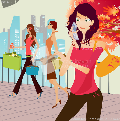 Image of shopping girls