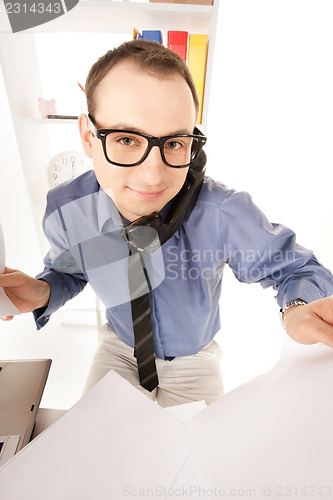 Image of funny picture of businessman in office