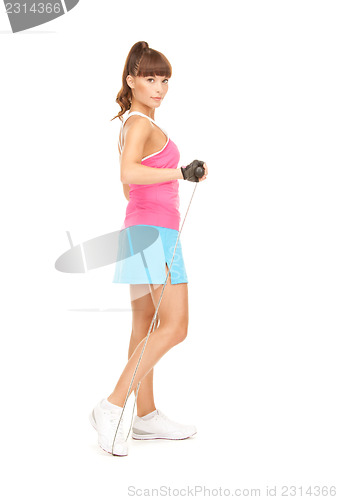 Image of fitness instructor with jump rope