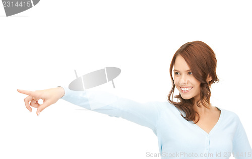 Image of businesswoman pointing her finger