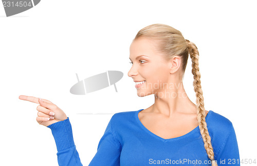 Image of businesswoman pointing her finger