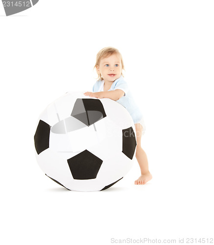 Image of baby boy with soccer ball