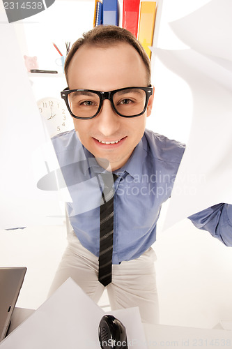 Image of funny picture of businessman in office