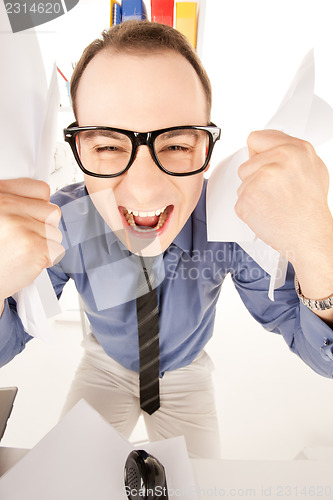 Image of funny picture of businessman in office