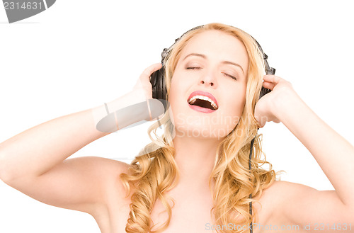 Image of happy woman in headphones