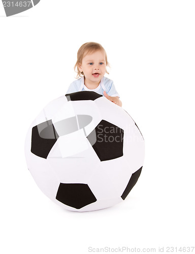 Image of baby boy with soccer ball