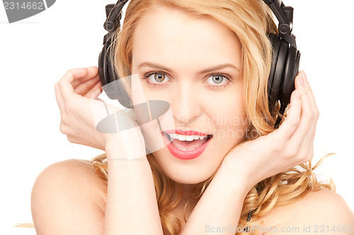 Image of happy woman in headphones