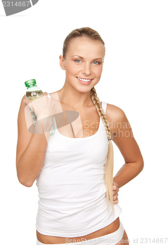 Image of beautiful woman with bottle of water