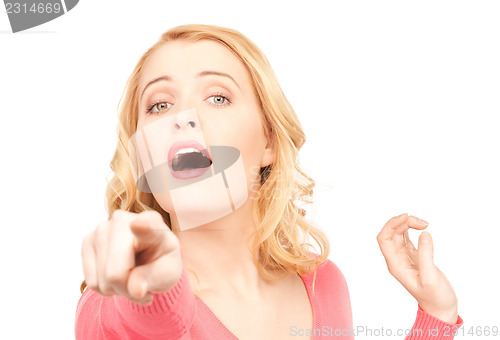 Image of businesswoman pointing her finger