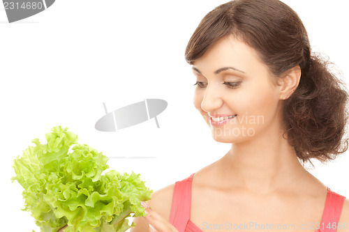 Image of woman with lettuce