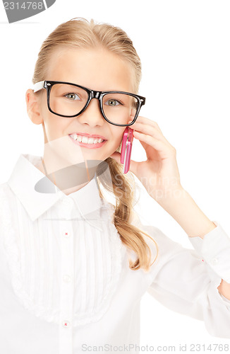 Image of happy girl with cell phone