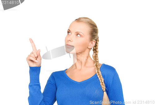 Image of businesswoman pointing her finger