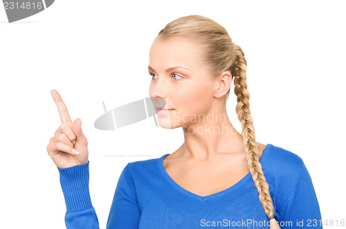 Image of businesswoman pointing her finger