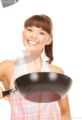 Image of housewife with frying pan