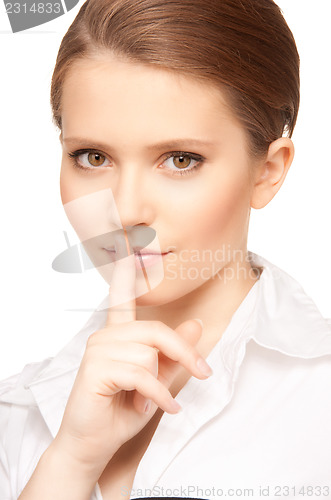 Image of finger on lips 