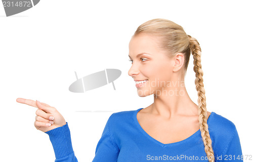 Image of businesswoman pointing her finger