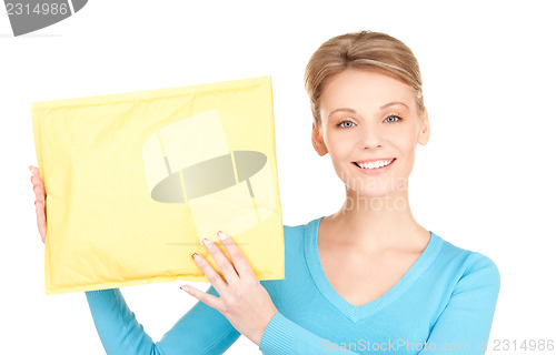 Image of businesswoman with parcel