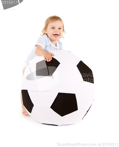 Image of baby boy with soccer ball