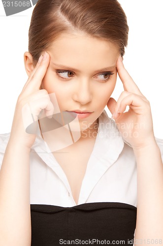 Image of young attractive businesswoman