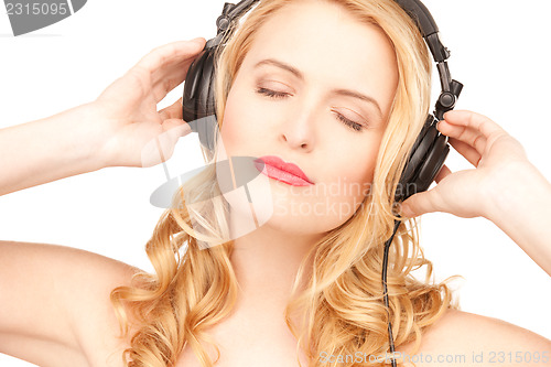 Image of happy woman in headphones