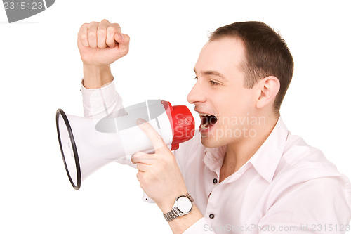 Image of businessman with megaphone