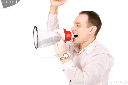 Image of businessman with megaphone