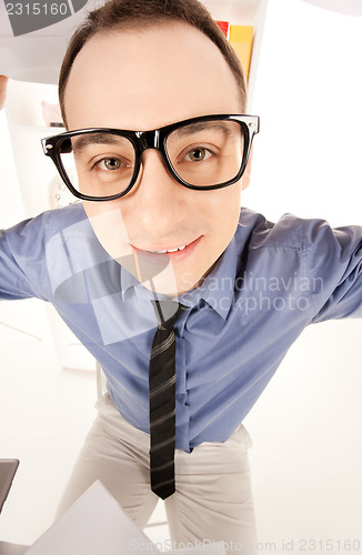 Image of funny picture of businessman in office