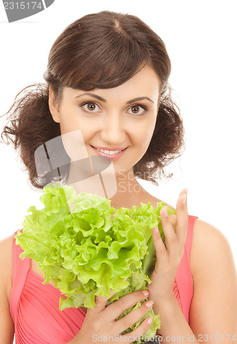 Image of woman with lettuce