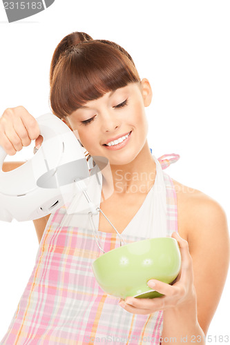 Image of housewife with mixer