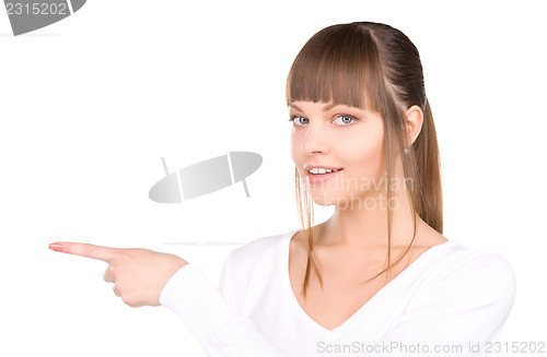 Image of businesswoman pointing her finger