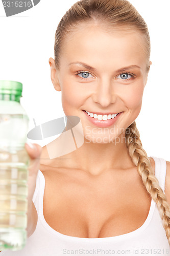 Image of beautiful woman with bottle of water