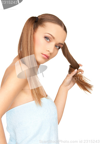Image of lovely woman in towel