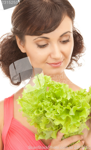 Image of woman with lettuce