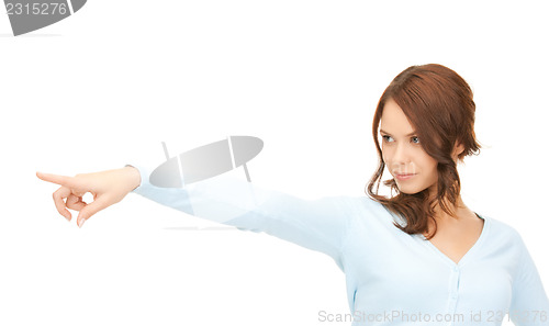 Image of businesswoman pointing her finger