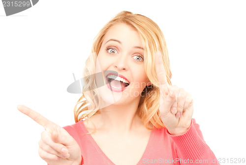 Image of businesswoman pointing her finger