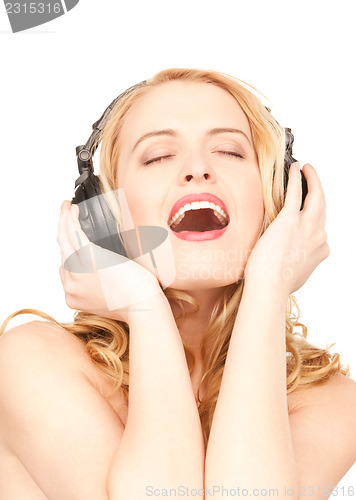 Image of happy woman in headphones