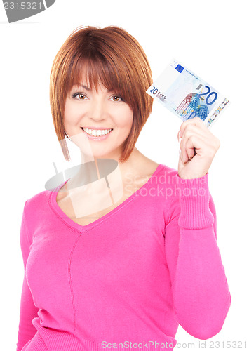 Image of lovely woman with cash money