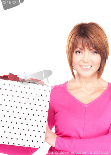 Image of happy woman with gift box