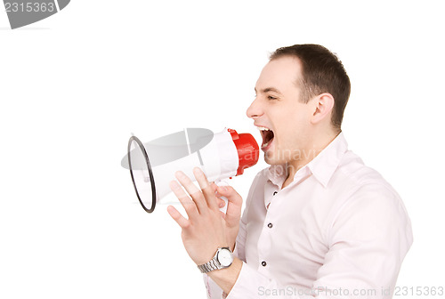 Image of businessman with megaphone