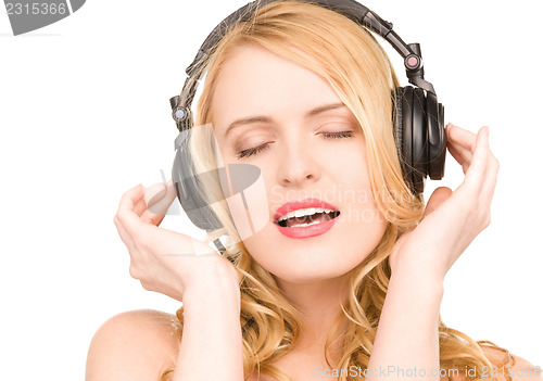 Image of happy woman in headphones