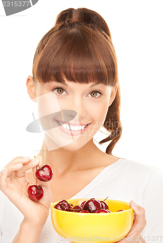 Image of woman with cherries