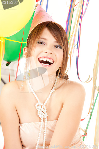 Image of party girl with balloons