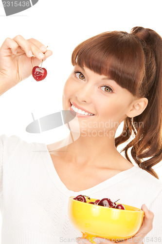 Image of woman with cherries