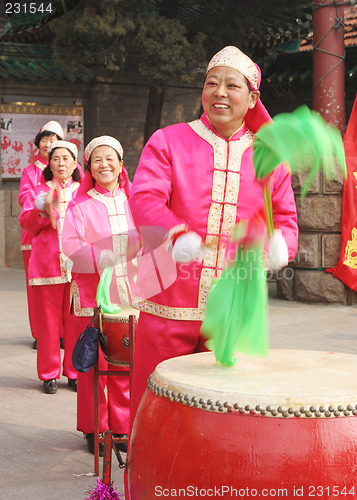 Image of Chinese New Year celebrations in Qingdao, China - performers at