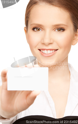 Image of woman with business card