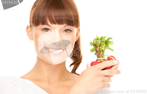 Image of beautiful housewife with radish