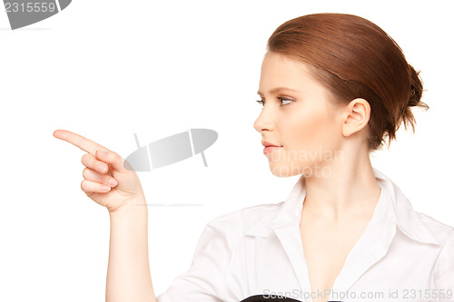 Image of businesswoman pointing her finger