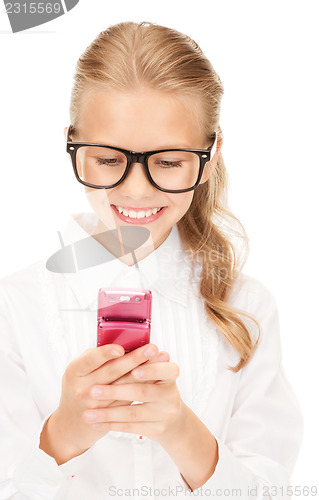 Image of happy girl with cell phone