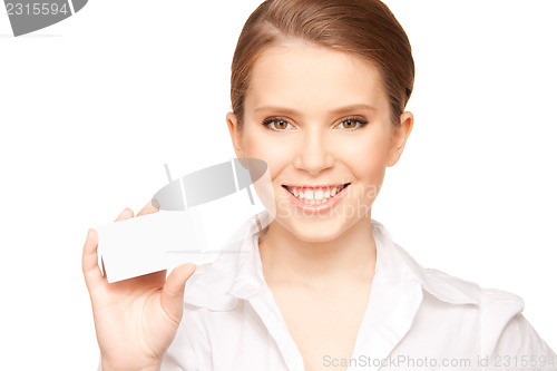 Image of woman with business card