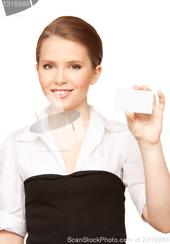 Image of woman with business card